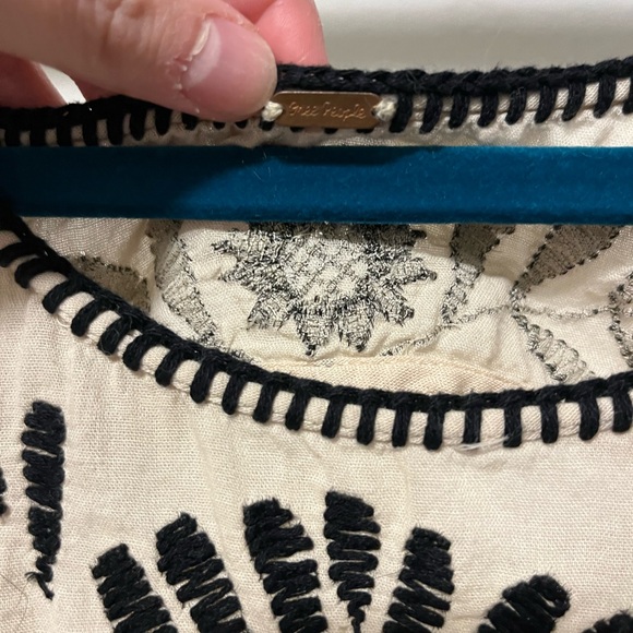 Free People Black and Cream Embroidered Marina Dress - Picture 3 of 4